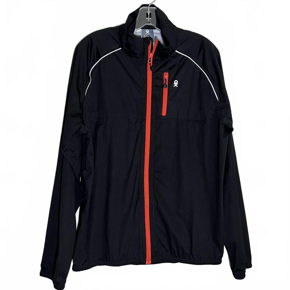 Little Donkey Andy Men’s Waterproof Cycling Jacket Windbreaker Black/Orange Sz M
